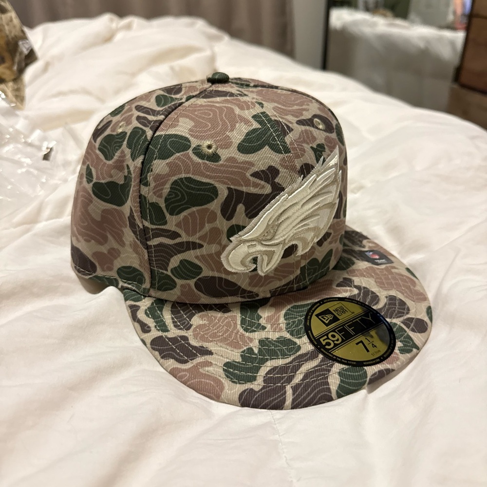 Eagles Camo Fitted Hat with Embroidered Logo